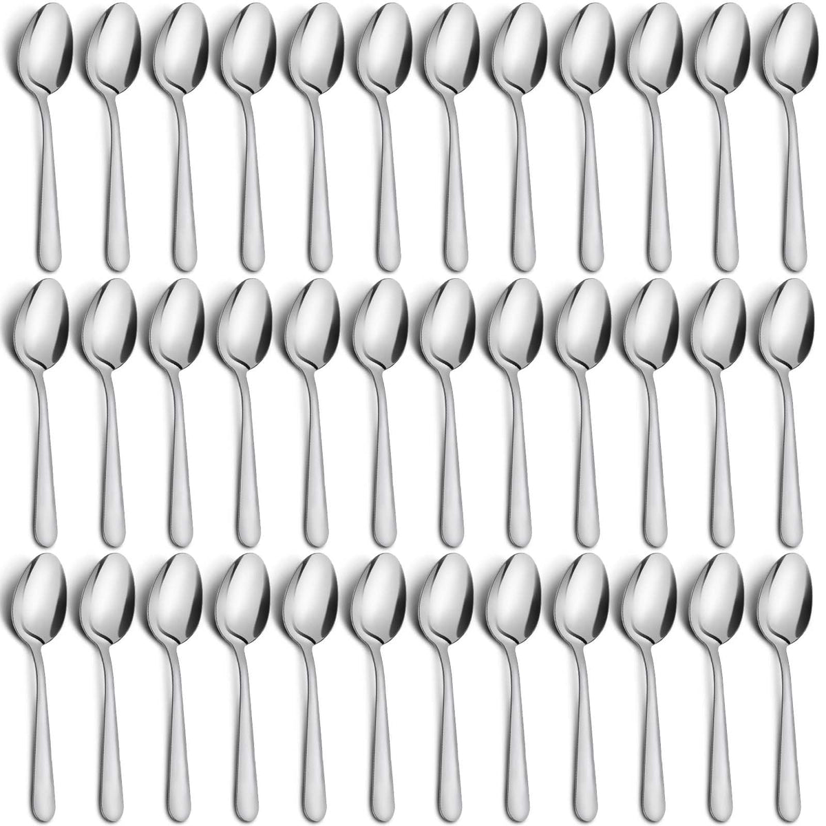 Funnydin 36-piece dinner spoons set on dining table with mirror polish for elegant meals