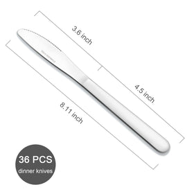 Funnydin 8.1-inch dinner knife showing ergonomic handle for comfortable use