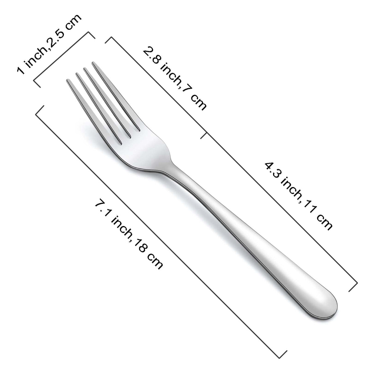 Funnydin stainless steel forks with mirror-polished finish, elevating table settings