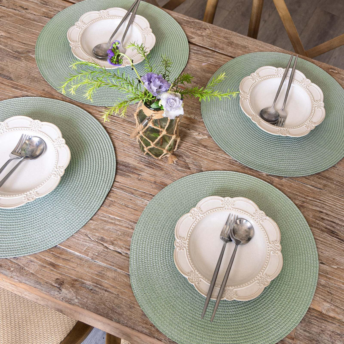FunWheat placemats outdoors on patio for versatile dining.