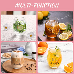 Futtumy versatile glass ideal for wine, milk, iced coffee, or dessert drinks.