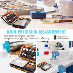 Fuzion pocket scale tare function in action with quick zeroing.