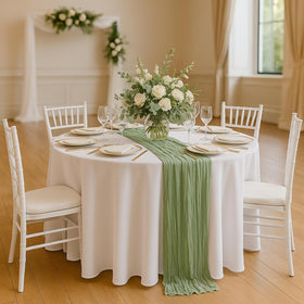 Fwxdbwyl 10ft crinkled texture enhances rustic wedding tables with style.