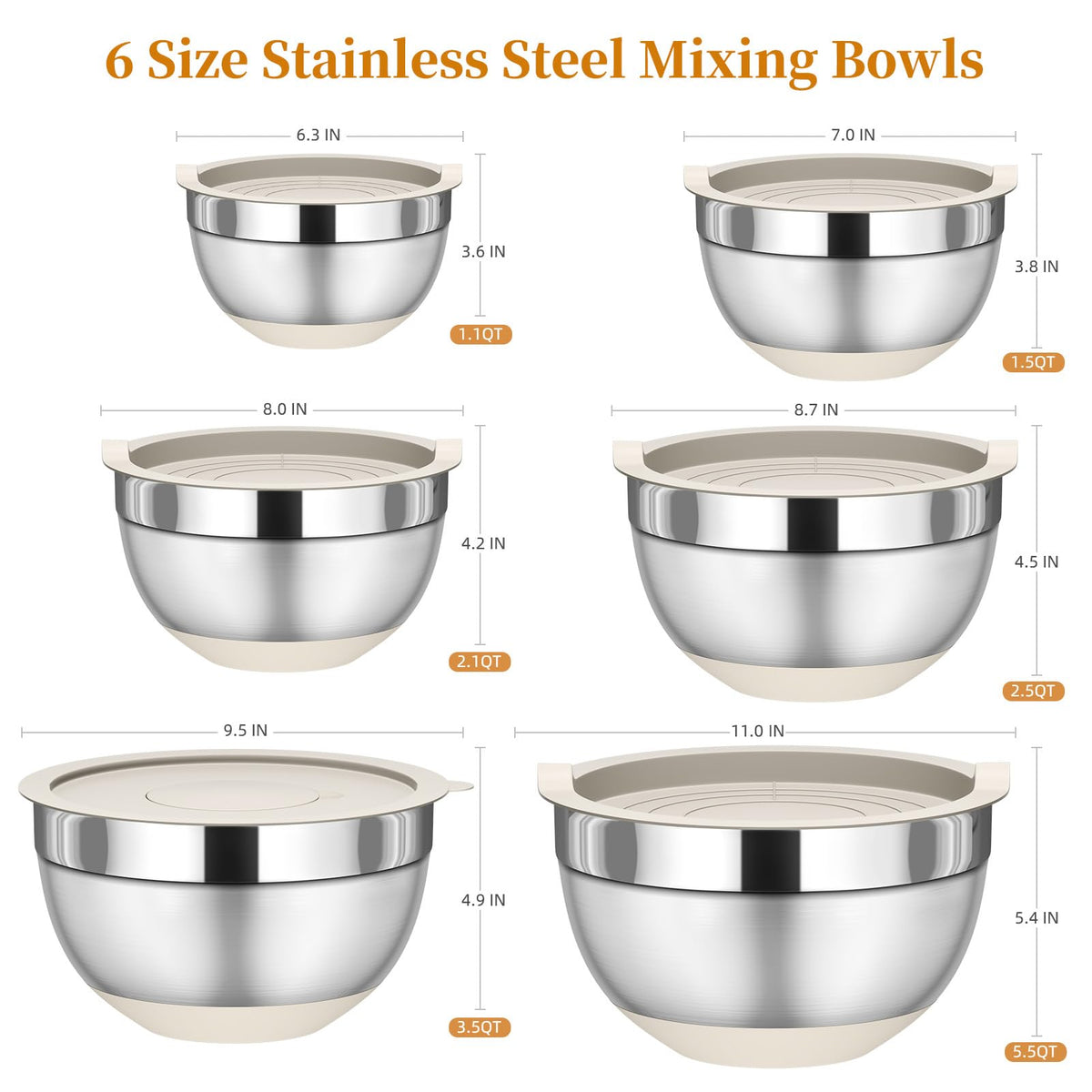 Fyrnova mixing bowls with non-slip bottoms reduce slippage during whisking.