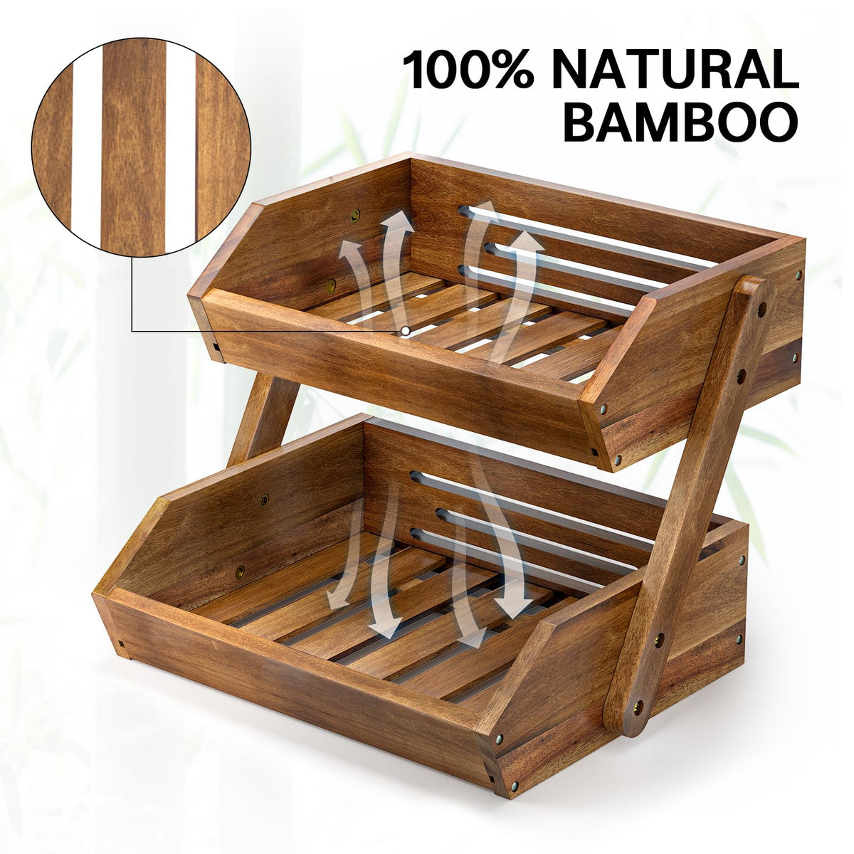 G.a HOMEFAVOR breathable organizer for produce promotes airflow and longer-lasting fruit.