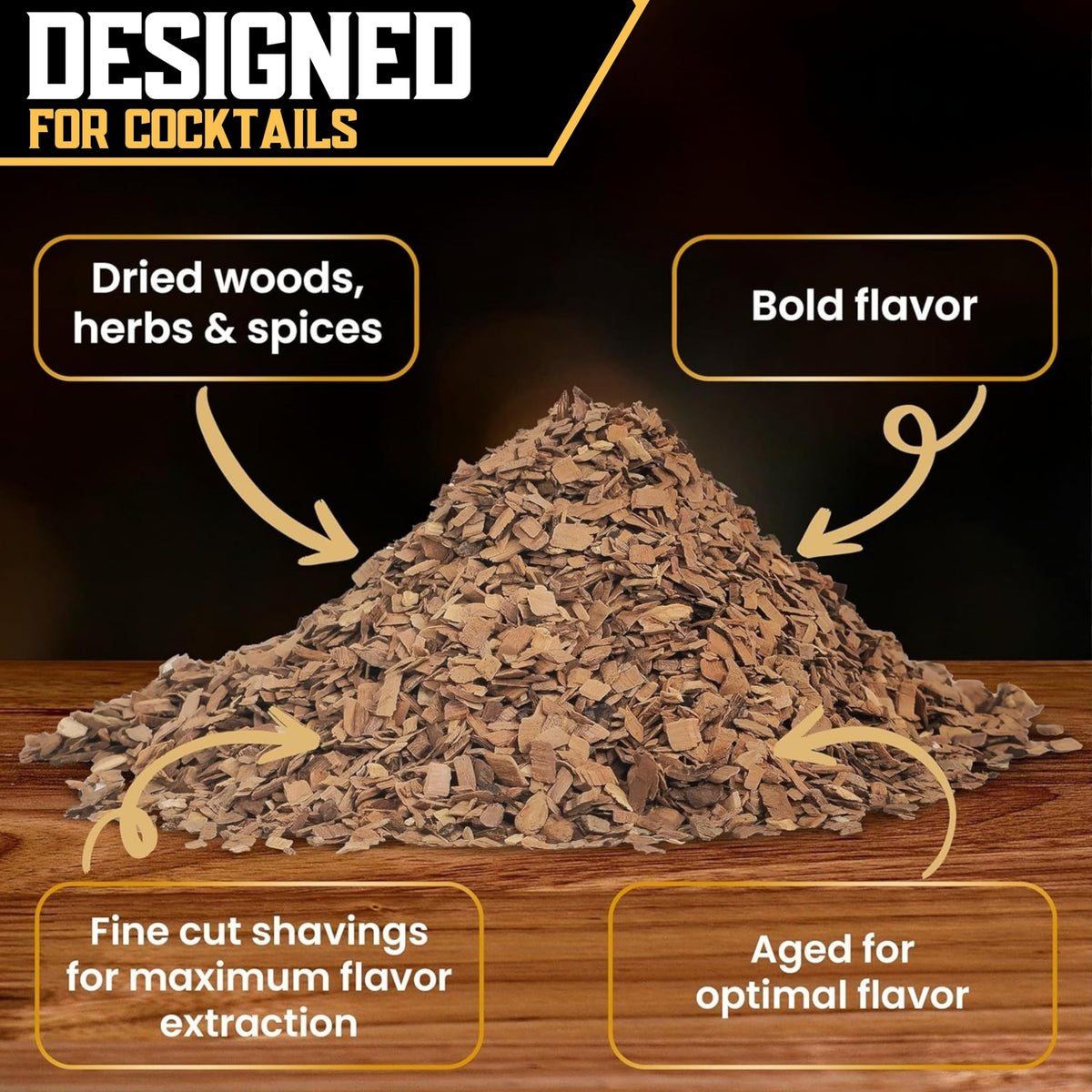 G & J's Finest apple wood chips for bright fruit smoke in cocktails.