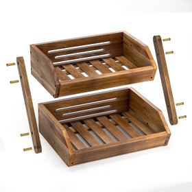 G.a HOMEFAVOR multi-layer display neatly holds fruits and vegetables.