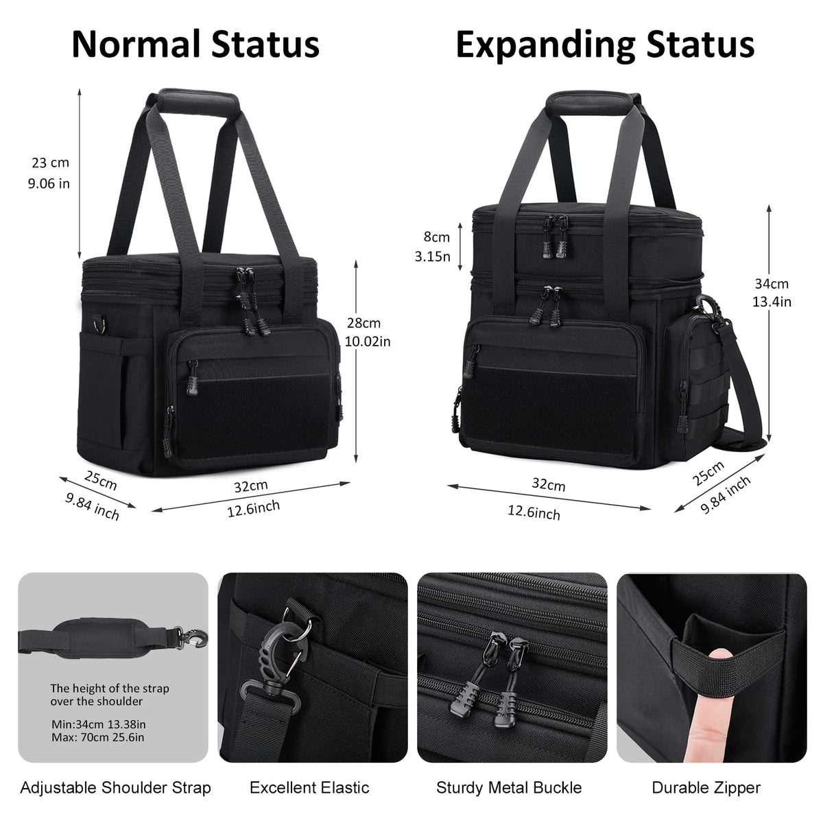 Gafetrey leakproof lunch tote made with 900D fabric protecting contents from rain