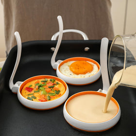 GAGAQI egg rings on hot griddle showing even cooking