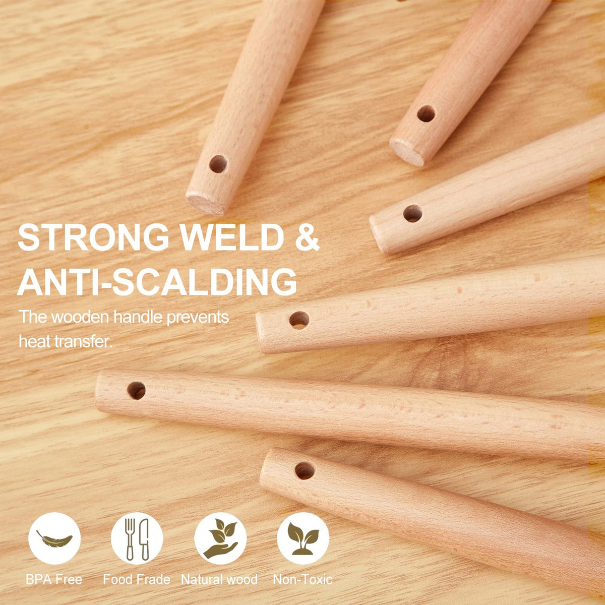 Gaixvny whisk blends ingredients smoothly with comfortable grip.