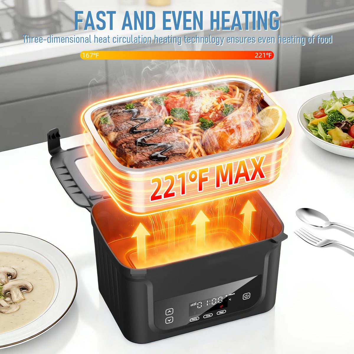 GALOKEO cordless lunchbox removable inner container for simple cleaning.