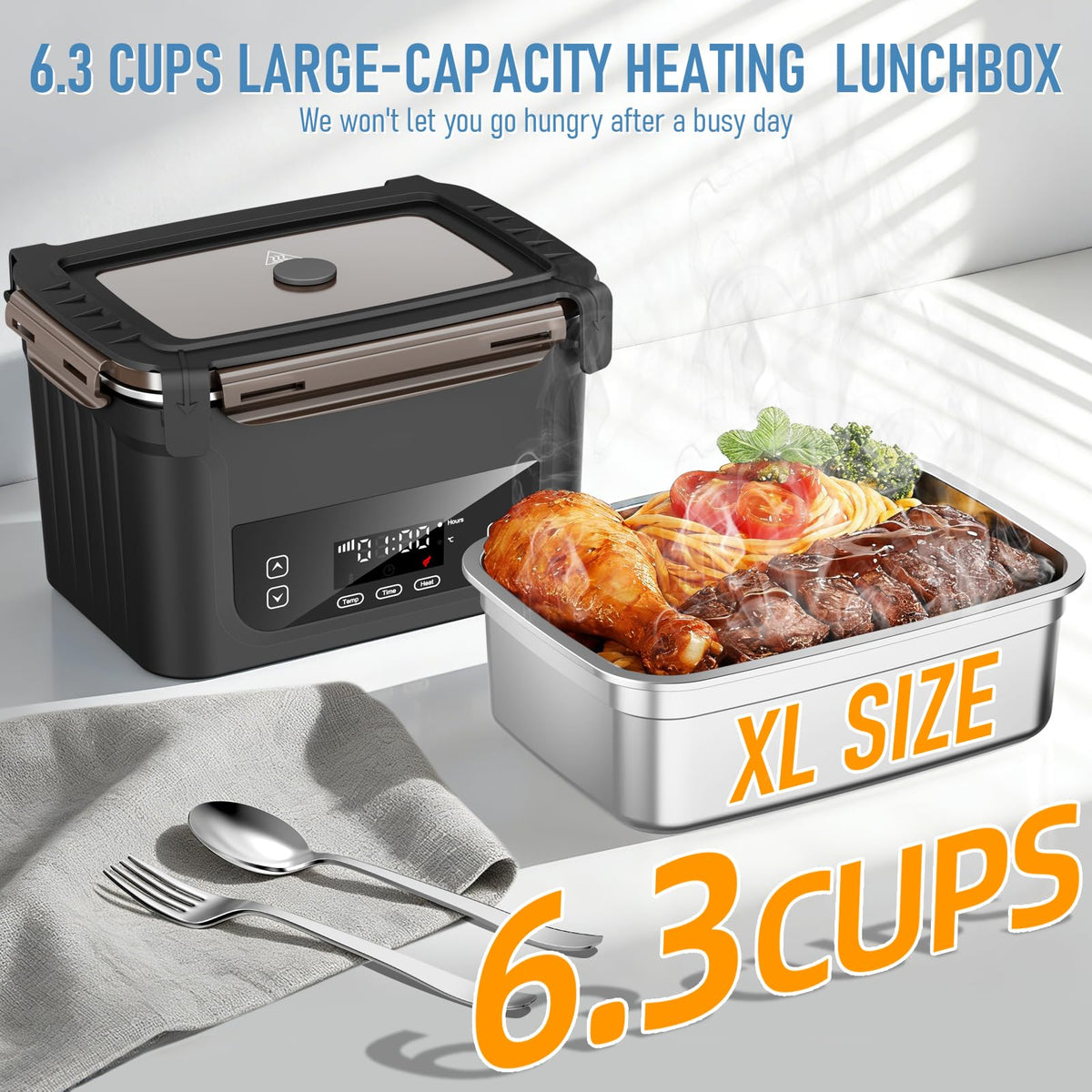 GALOKEO cordless lunchbox side handle for easy daily transport.