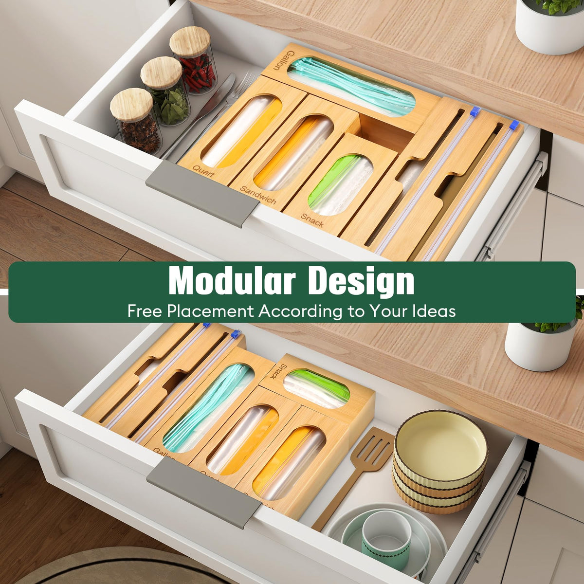 Gamtik four bag organizers and two-in-one dispenser for flexibility.