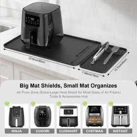 Garolue countertop protector under microwave shields surfaces from heat and scratches.