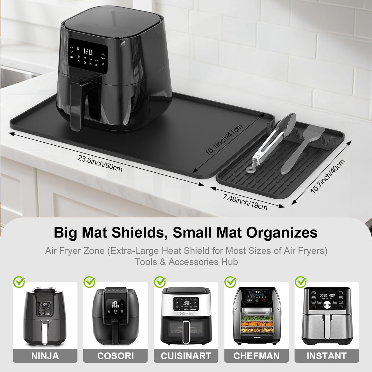Garolue heat resistant mat withstands up to 450°F for busy kitchens