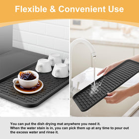 Garolue heat-resistant mat protects countertops from hot drips and scratches.