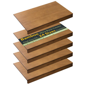 Gashell bamboo wire shelf cover on pantry shelf adds natural texture and organization.