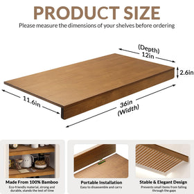 Gashell bamboo shelf cover in pantry display creating a clean, polished look