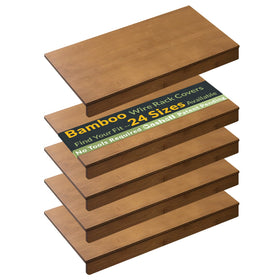 Gashell bamboo wire shelf cover on pantry shelves enhances organization and style.