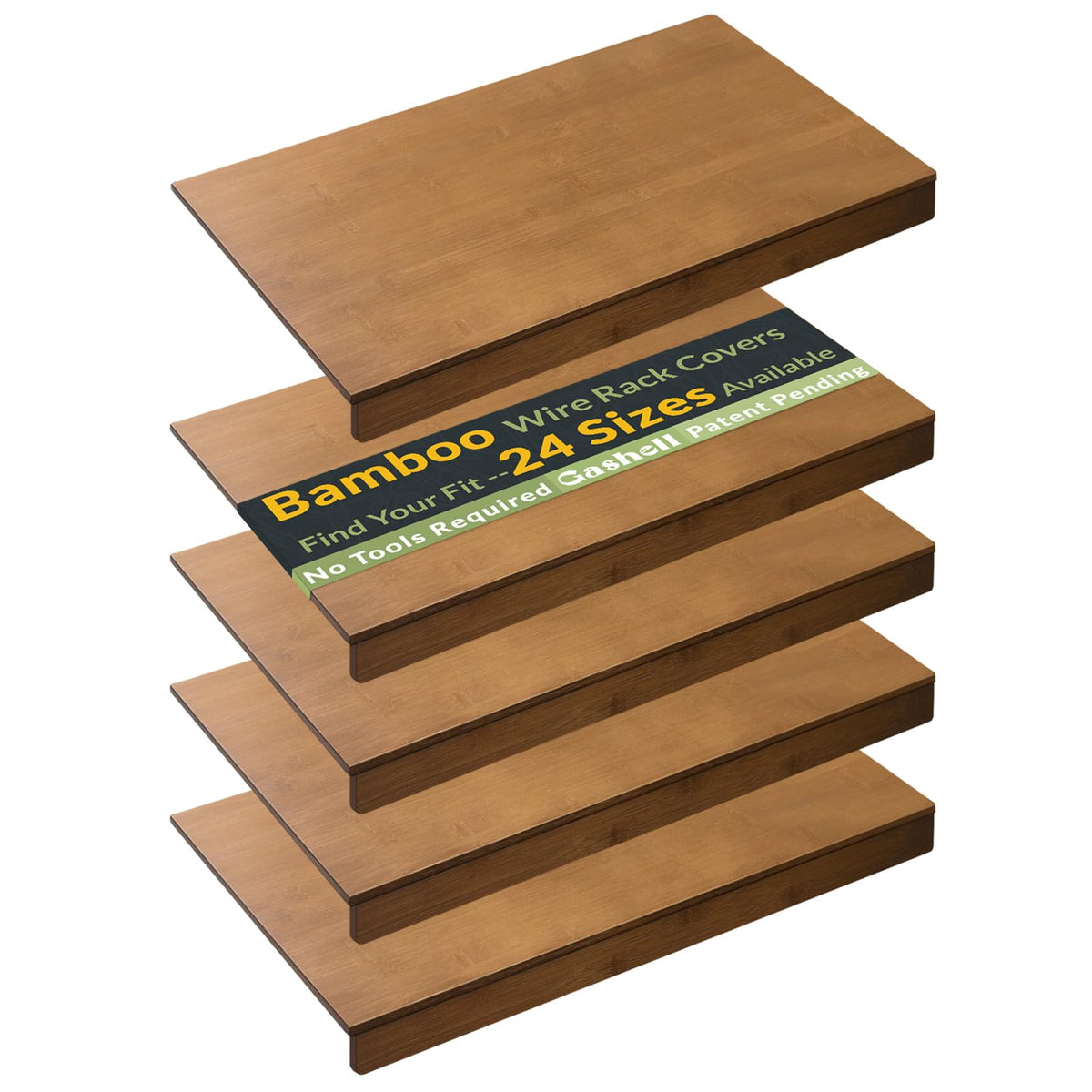Gashell bamboo wire shelf cover for pantry protects shelves from scratches and dust while preserving natural grain.