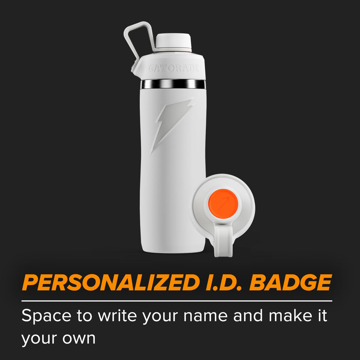 Gatorade Overtime bottle with dent-resistant outer shell for durability