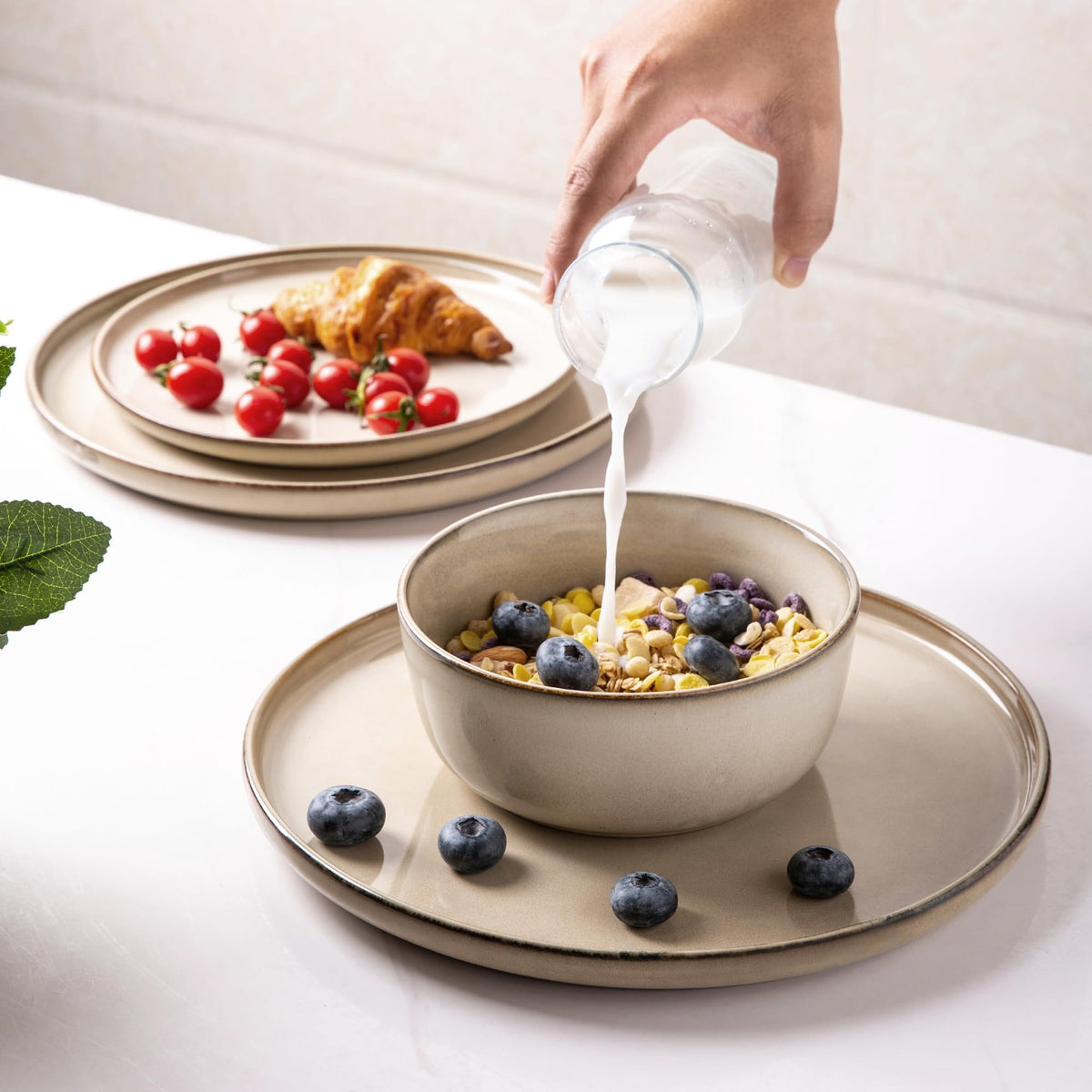 GBhome dinnerware stacked neatly for compact storage