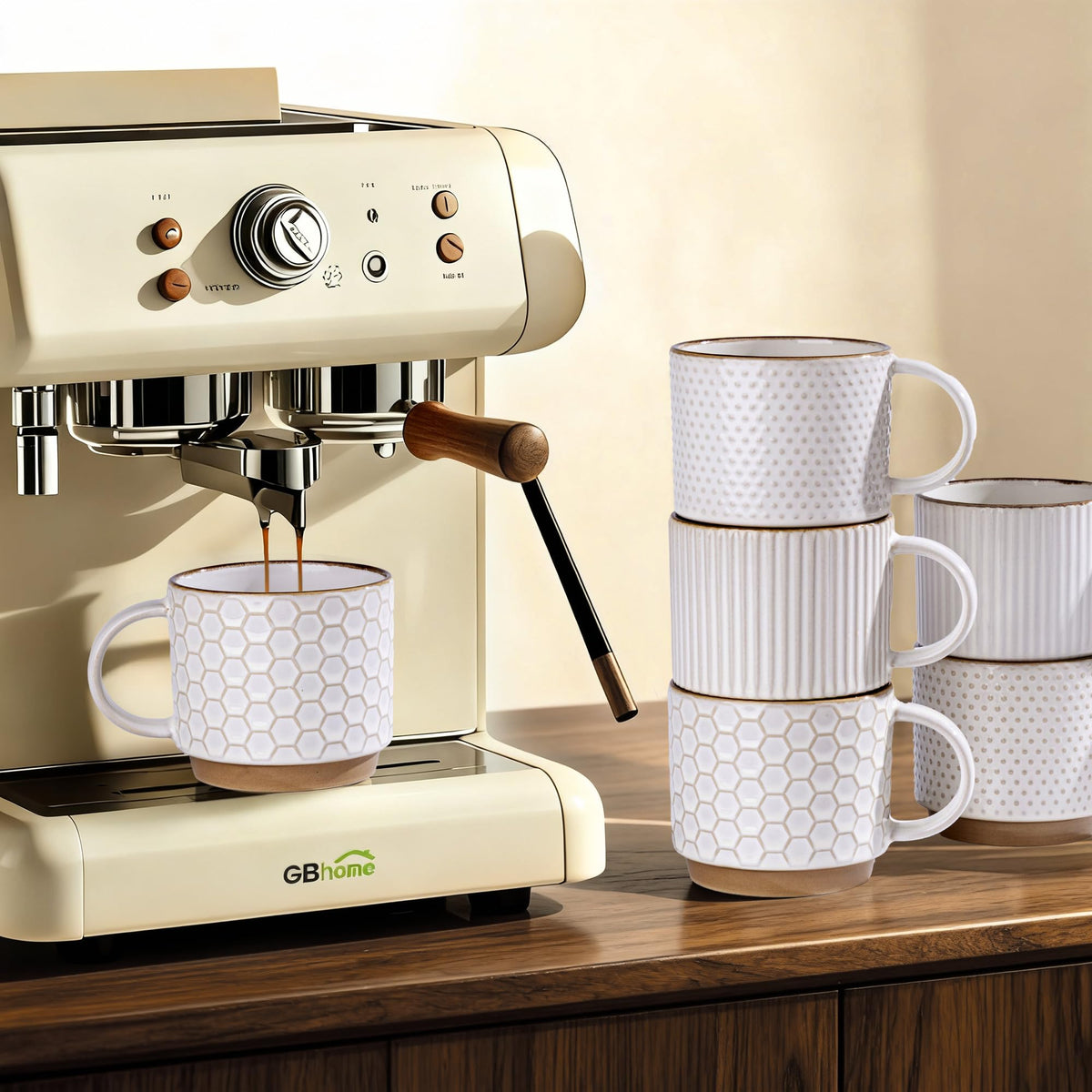 GBHome dishwasher and microwave safe mug for easy cleanup and versatile kitchen use.