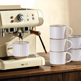 GBHome dishwasher and microwave safe mug for easy cleanup and versatile kitchen use.