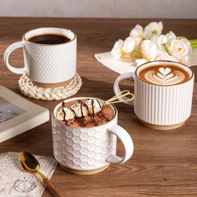 GBHome four-pack stackable mugs maximize cabinet space without compromising style.