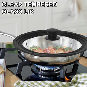 GDDGCUO universal pan lid fits 13–15 inch pots and pans for versatility.