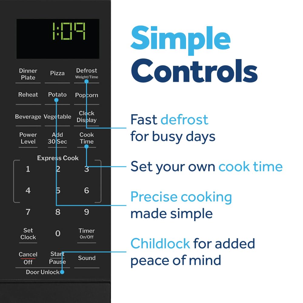 GE Countertop Microwave oven child lock protects little ones while you cook