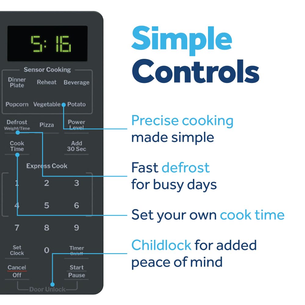 GE weight and time defrost tailored to food weight.