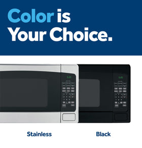 GE countertop microwave stainless steel finish complements modern kitchens