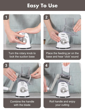 Geedel rotary grater offers ice shaving mode for cold toppings.