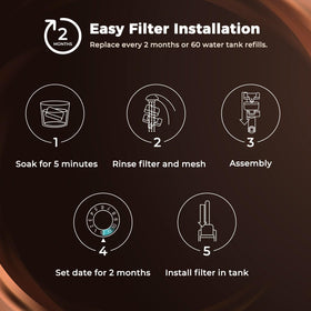 Geesta filters reduce chlorine and sulfur odors in water for better flavor.