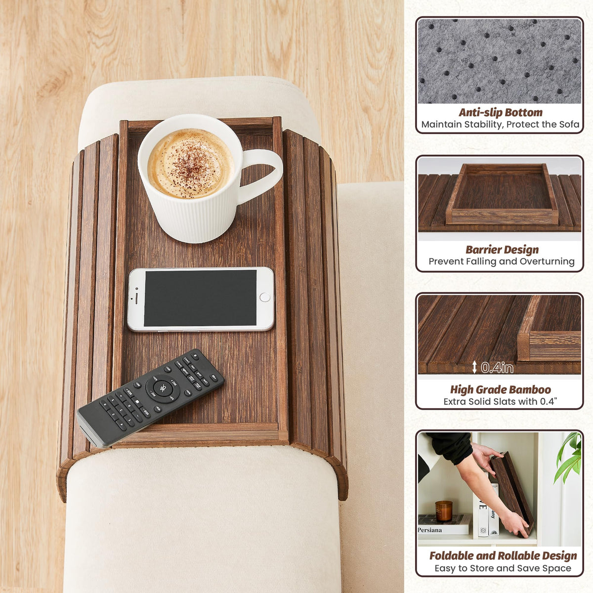GEHE natural bamboo surface is durable and easy to clean after meals.