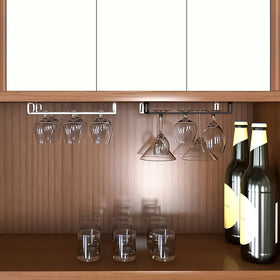 GeLive bar storage under-shelf rack expands cupboard space.