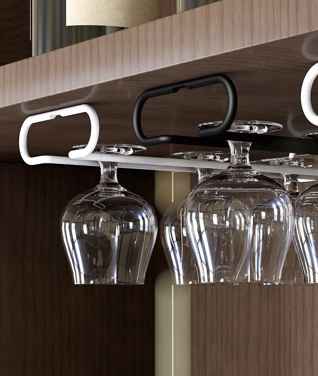 GeLive space-saving stemware holder frees counter space.