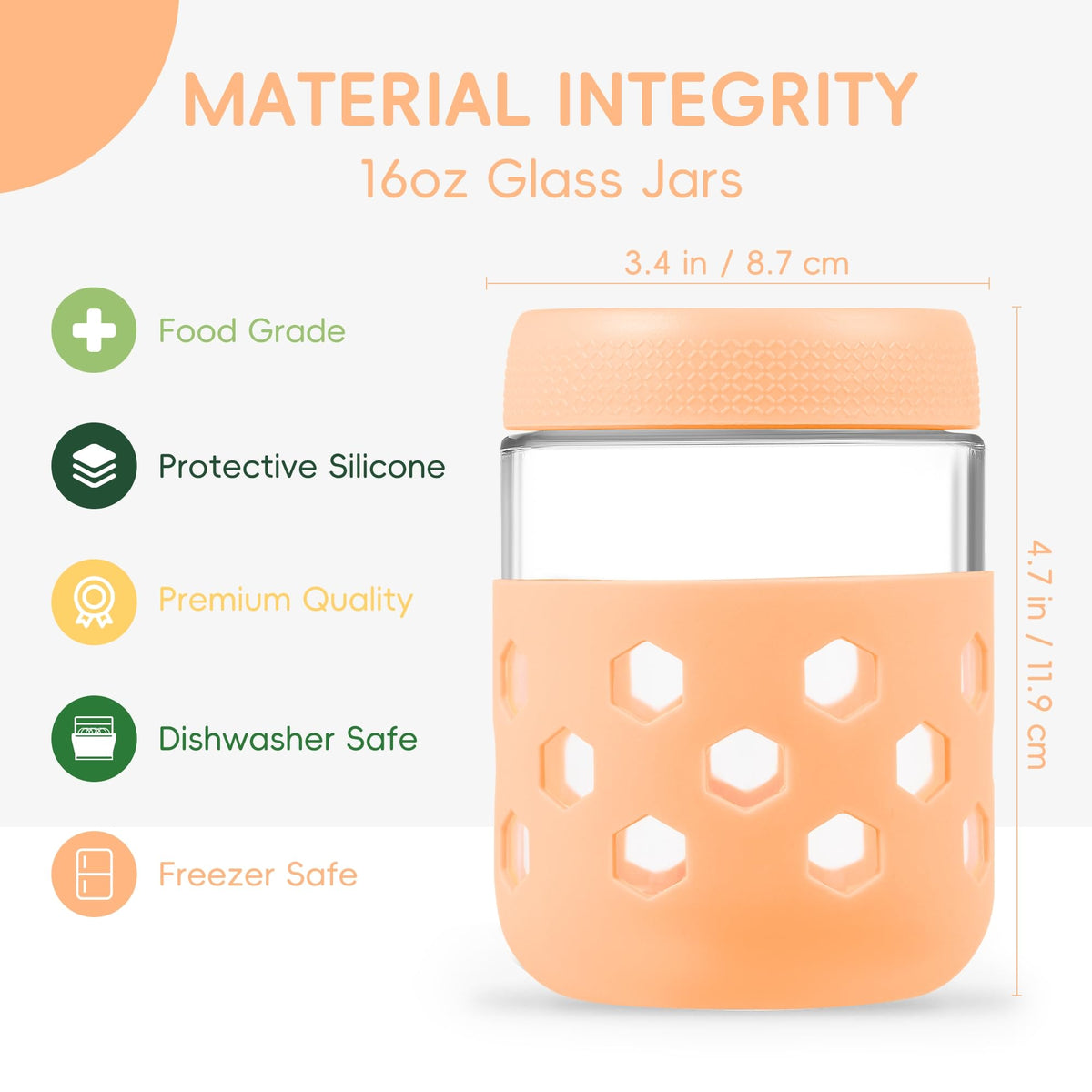 Gemice BPA-free 16 oz jar ready for yogurt, oats, or smoothies.