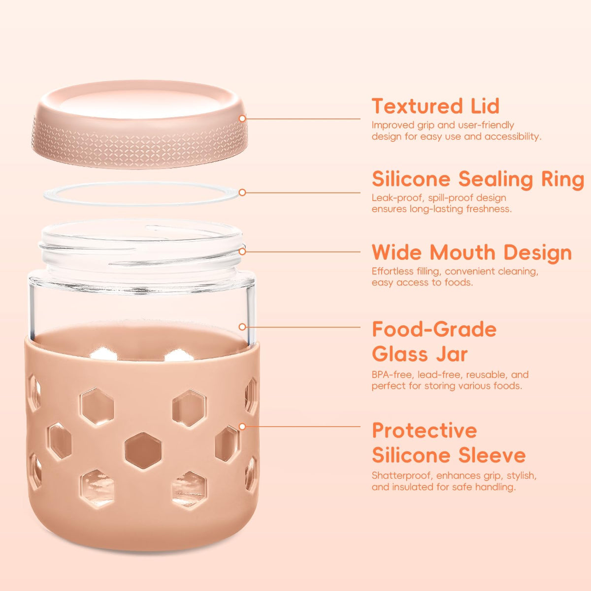 Gemice dishwasher-safe glass jar showing easy cleanup