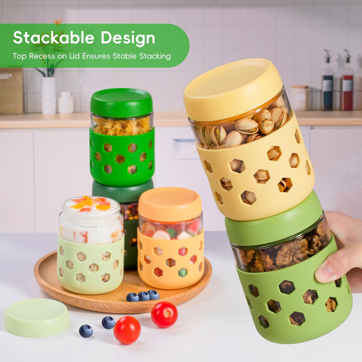 Gemice jar is freezer-safe and top rack dishwasher-safe for easy storage and cleanup.