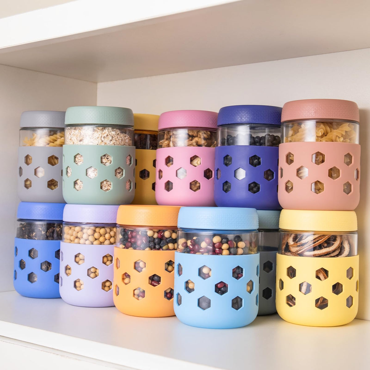 Gemice stackable jars ready to store in the fridge