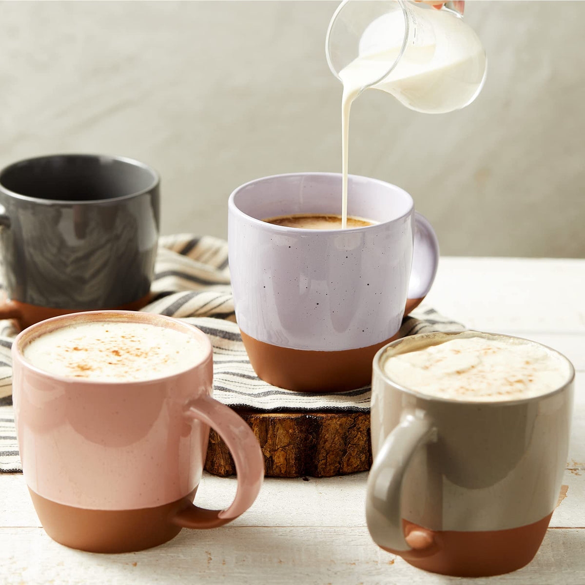 Six-color Morandi mugs on table for sharing and family gatherings.
