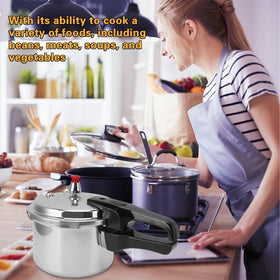 Generic aluminum pressure cooker durable for canning, braising, steaming, and more.
