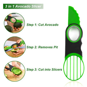 Generic avocado paring knife enables precise trimming and peeling.