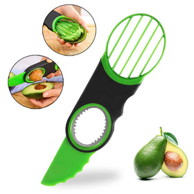Generic avocado slicer and corer for clean pit removal.