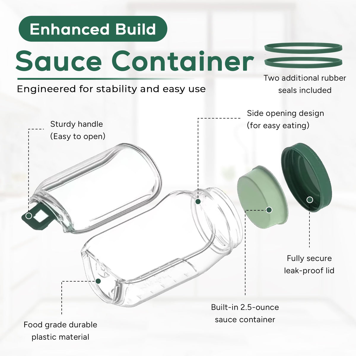 Generic compact portable container perfect for office, gym, or outdoor meals
