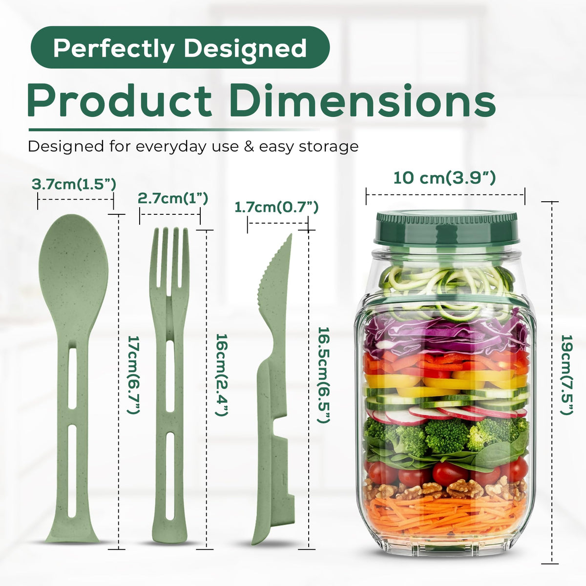 Generic built-in 2.5 oz dressing container keeps sauces sealed during transport