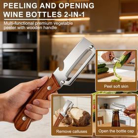 Generic multifunction peeler ideal for fruits and vegetables.