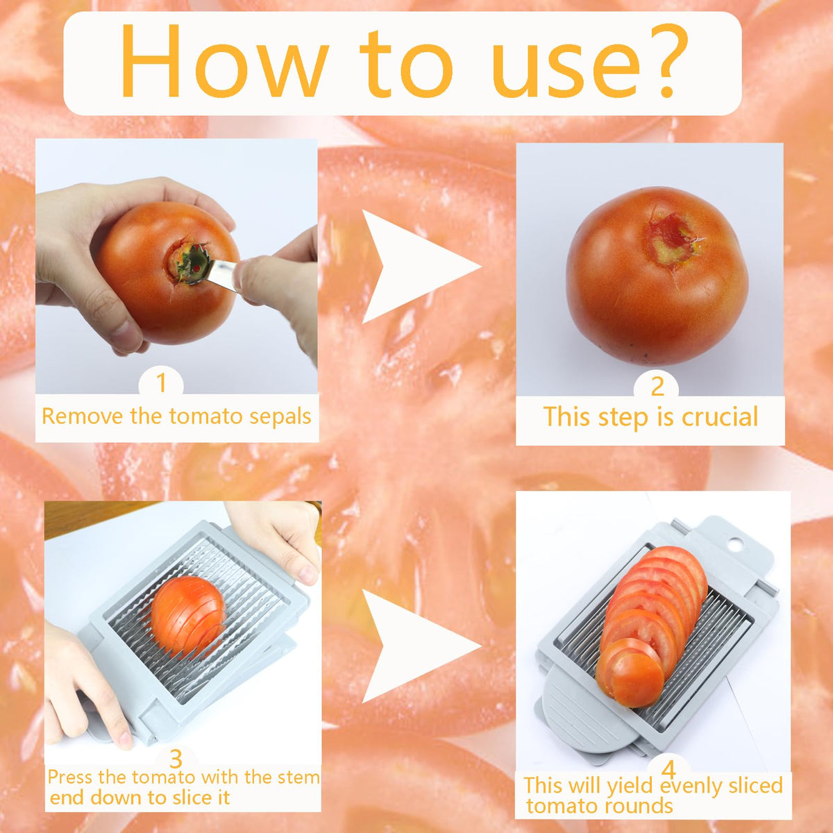 Generic Tomato Slicer ergonomic soft handle for comfortable grip